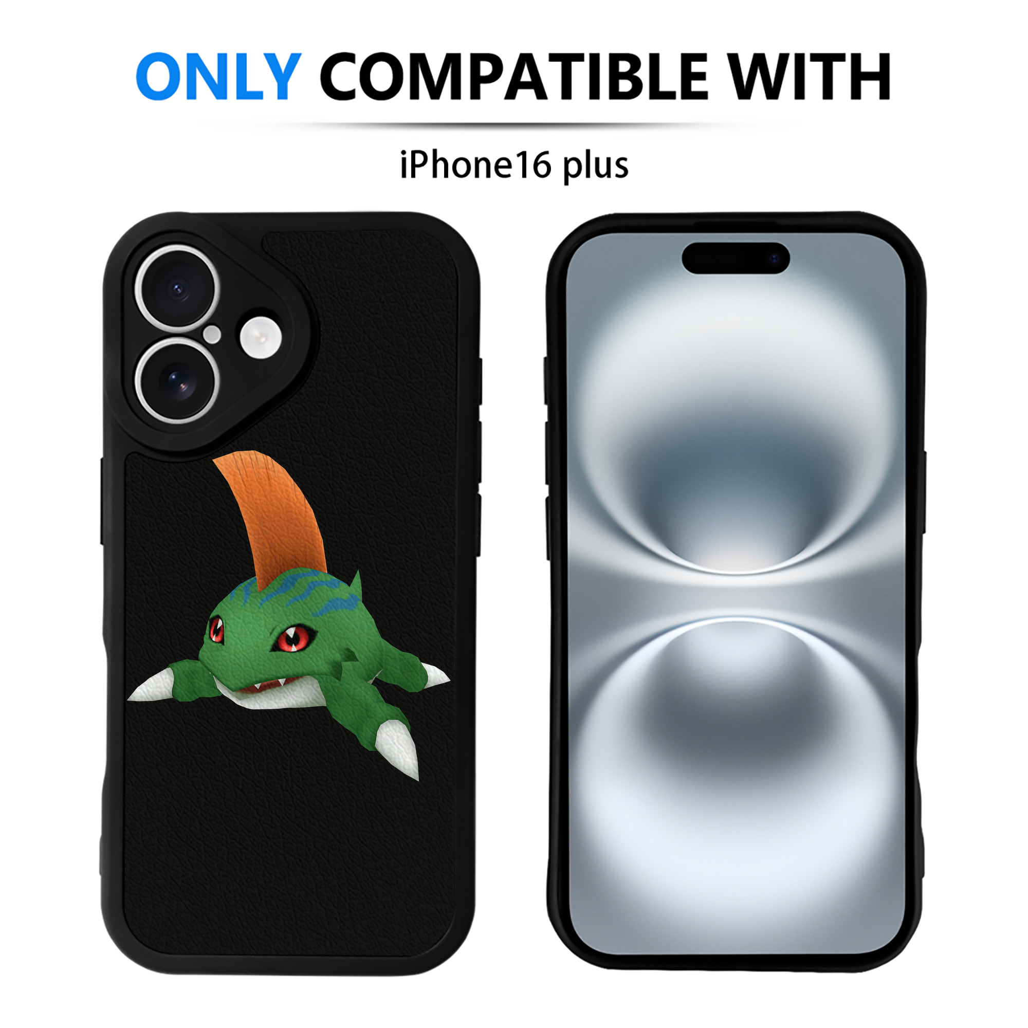 （画像用） Digimon デジタルモンスター/デジモン 【iPhone 16シリーズ対応】シリコンスマホケース（レザー調） 材質：シリコン